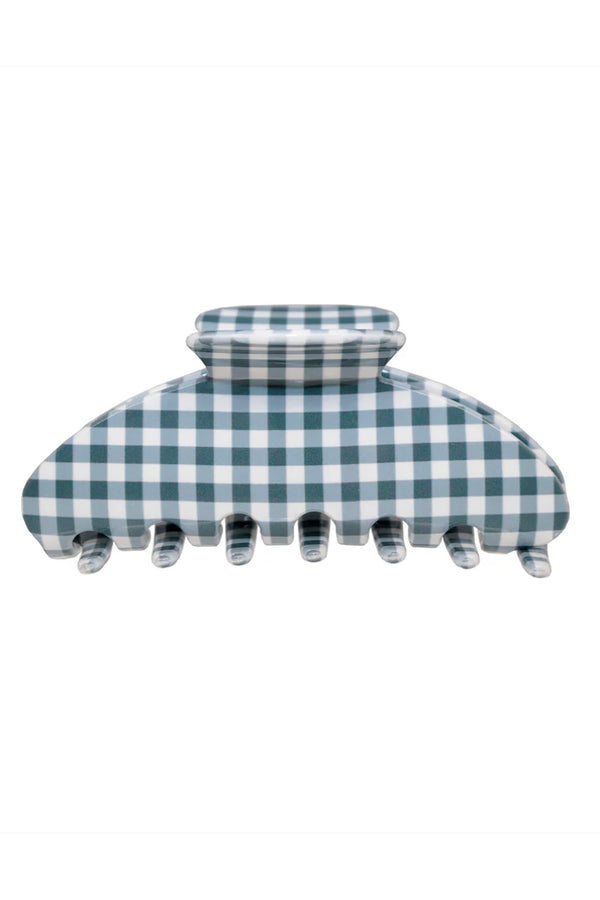 BIG EFFING CLIP IN NAVY GINGHAM