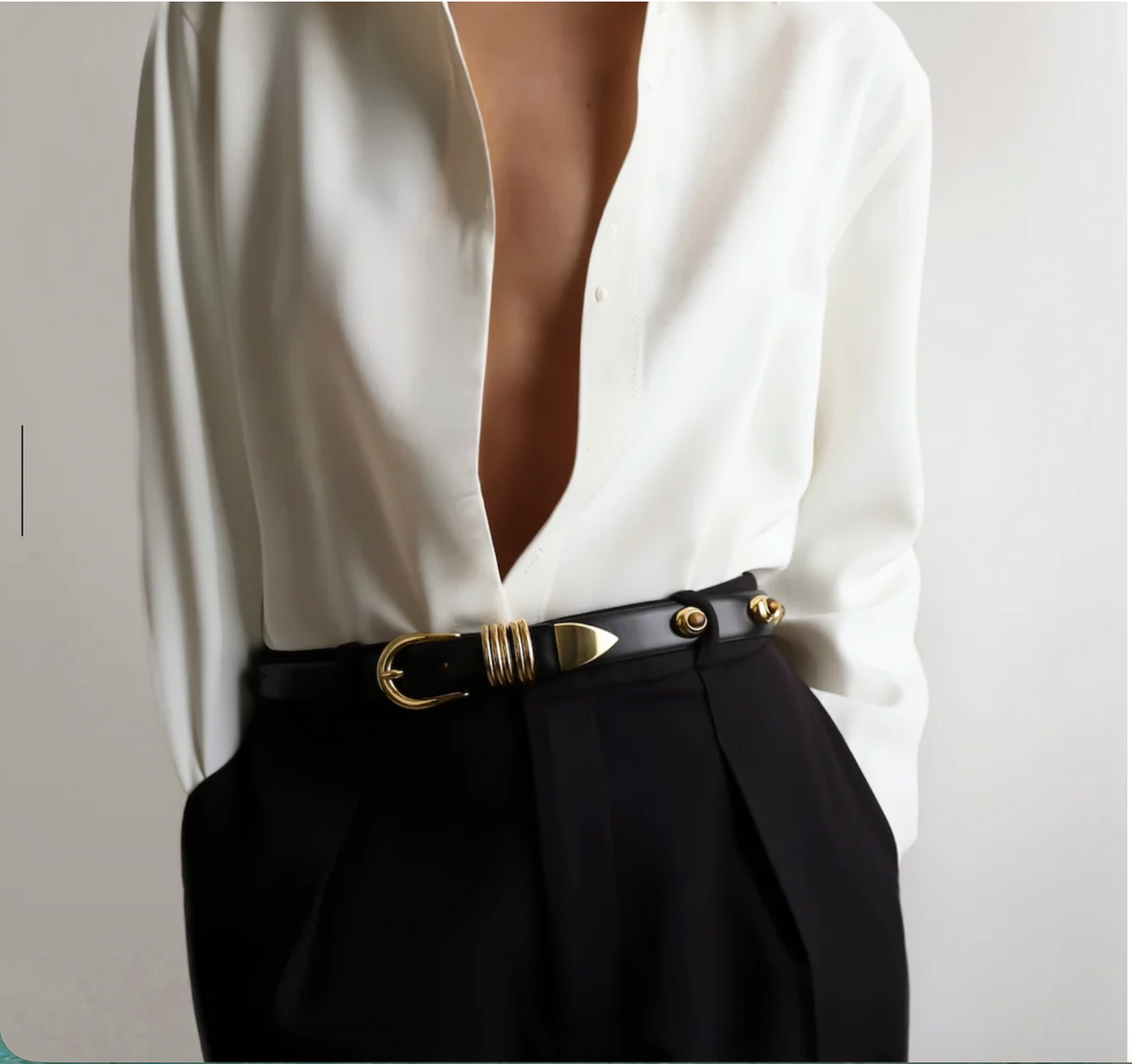HOLLYHOCK STONE BELT IN BLACK, TIGER'S EYE & GOLD