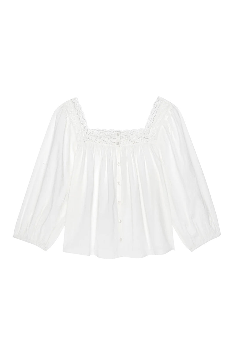 THE EYELET BUTTON SLEEP TOP