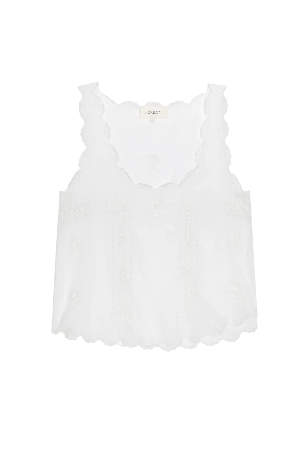THE SCALLOPED EYELET TANK
