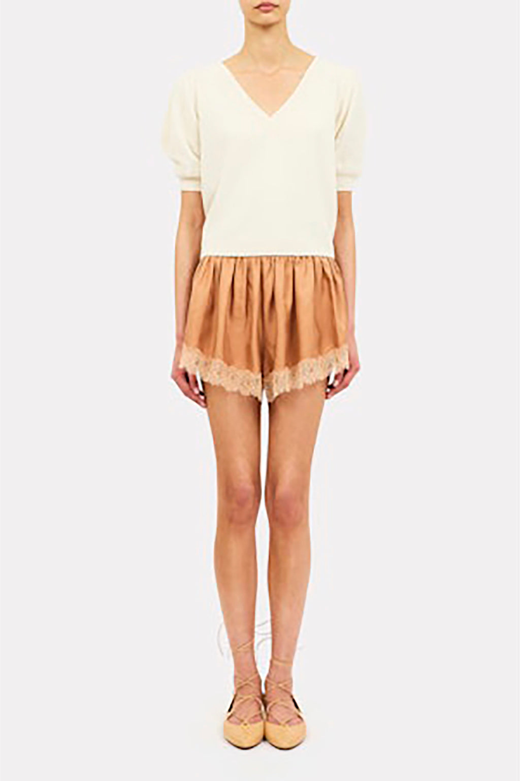 REINA CASHMERE PUFF SLEEVE TOP