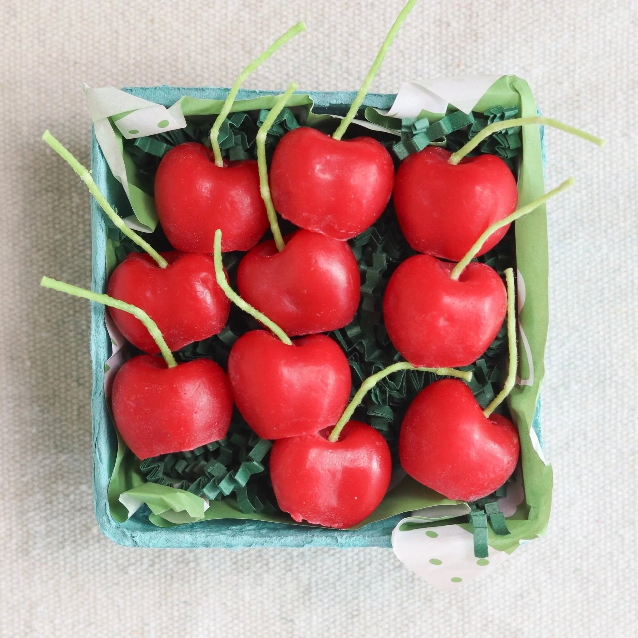 CHERRY BIRTHDAY CANDLES - SET OF 10