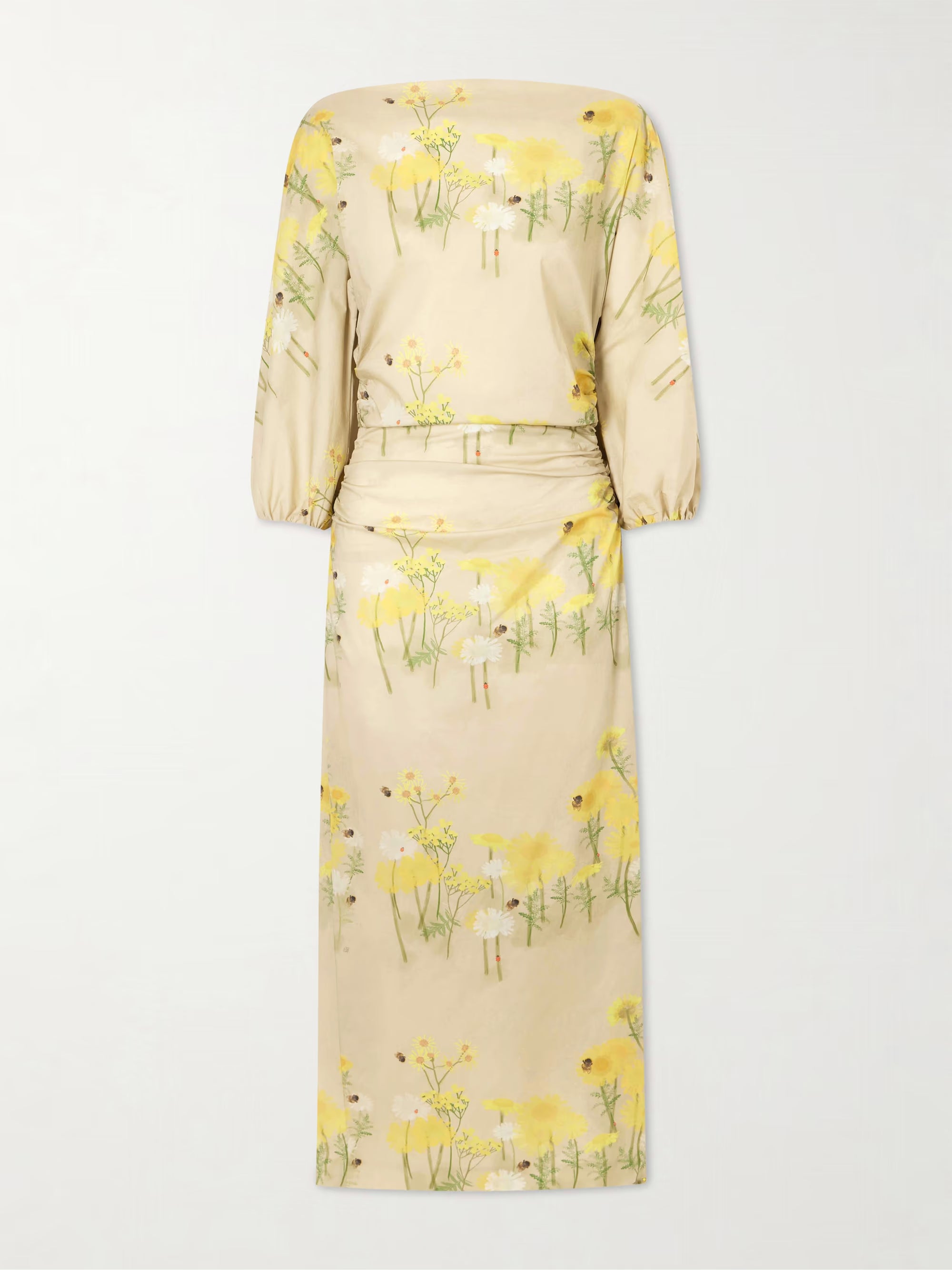ROBE MIDI EN COTON MÉLANGÉ À IMPRIMÉ FLEURI EZRA *précommande*