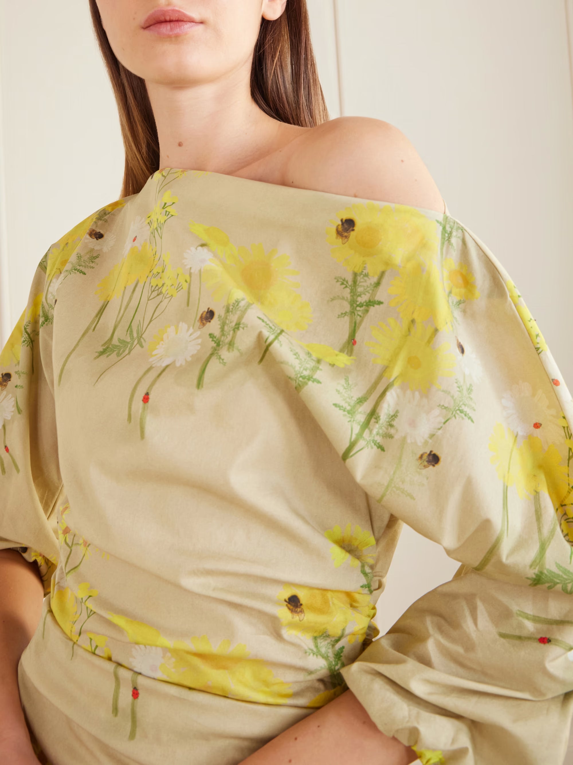ROBE MIDI EN COTON MÉLANGÉ À IMPRIMÉ FLEURI EZRA *précommande*