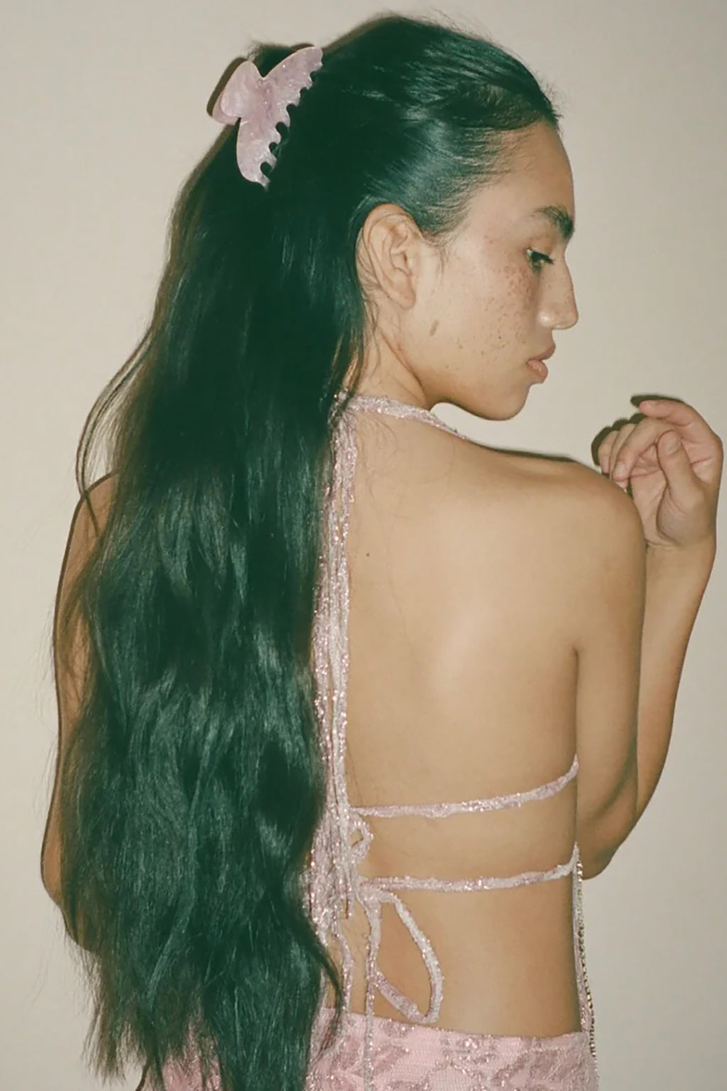 GROSSE BARRETTE ROSE EN SUCRE