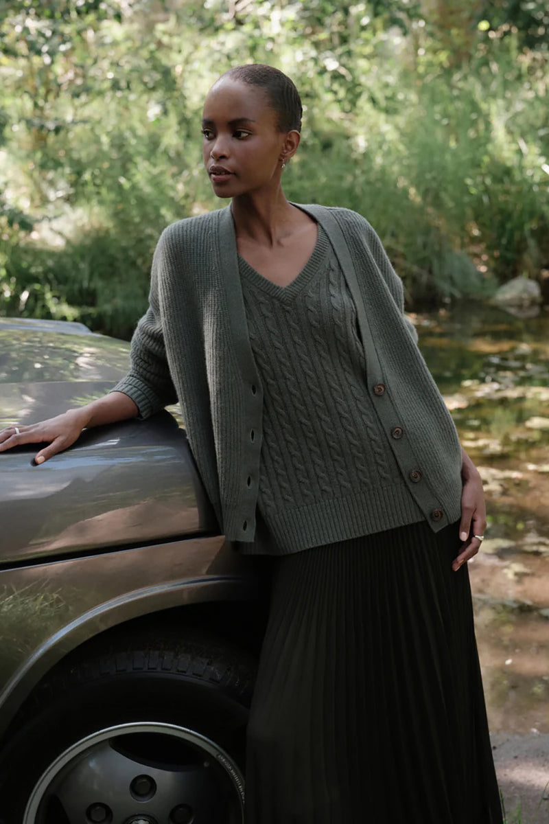 CROPPED CASHMERE COCOON CARDIGAN