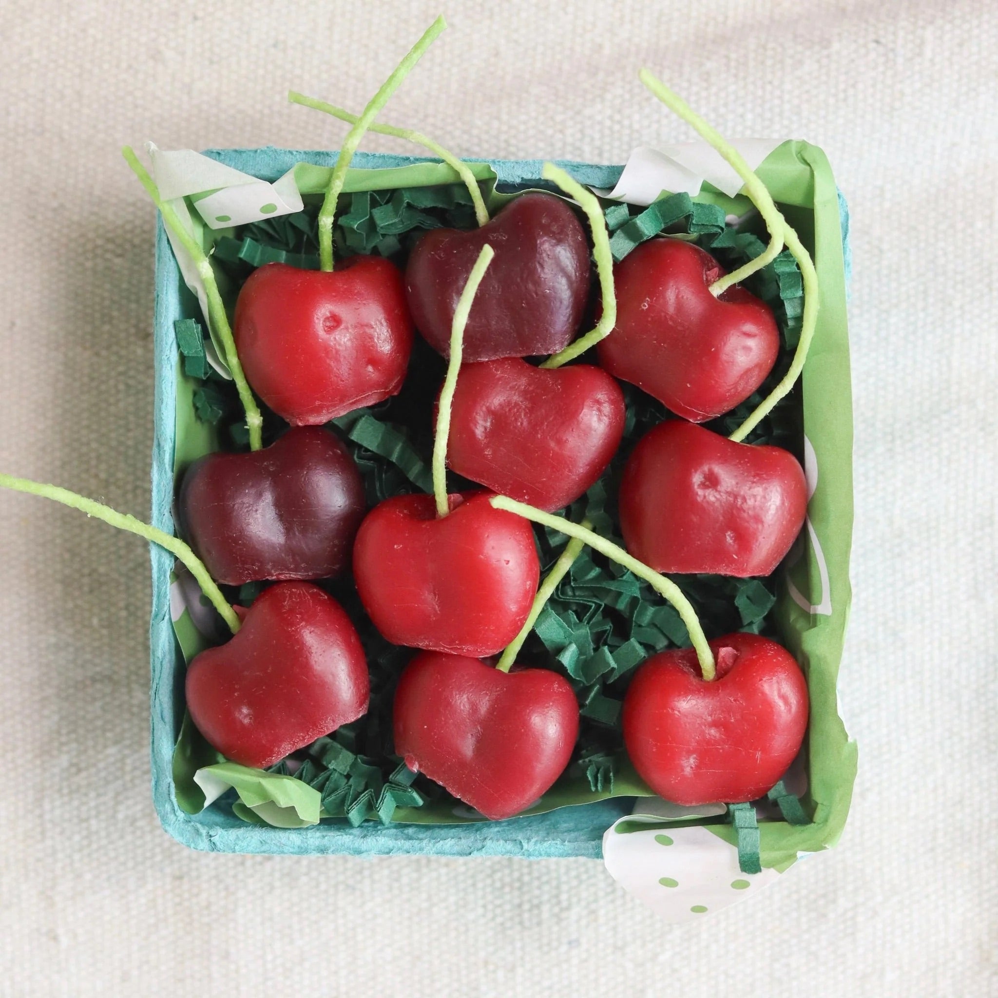 DARK RED CHERRY BIRTHDAY CANDLES - SET OF 10