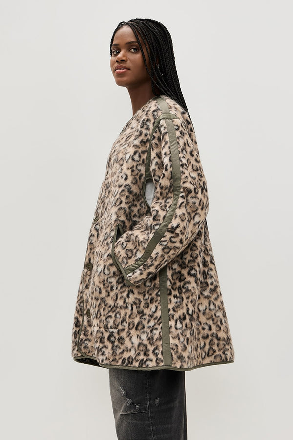 LEOPARD KNIT COAT
