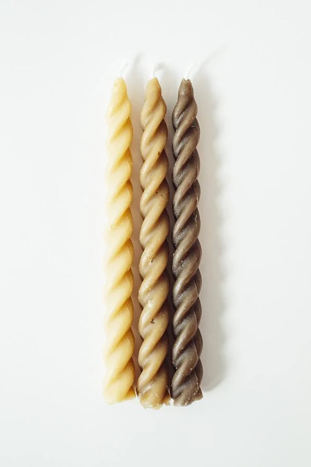 YELLOW SPIRAL TAPER CANDLES
