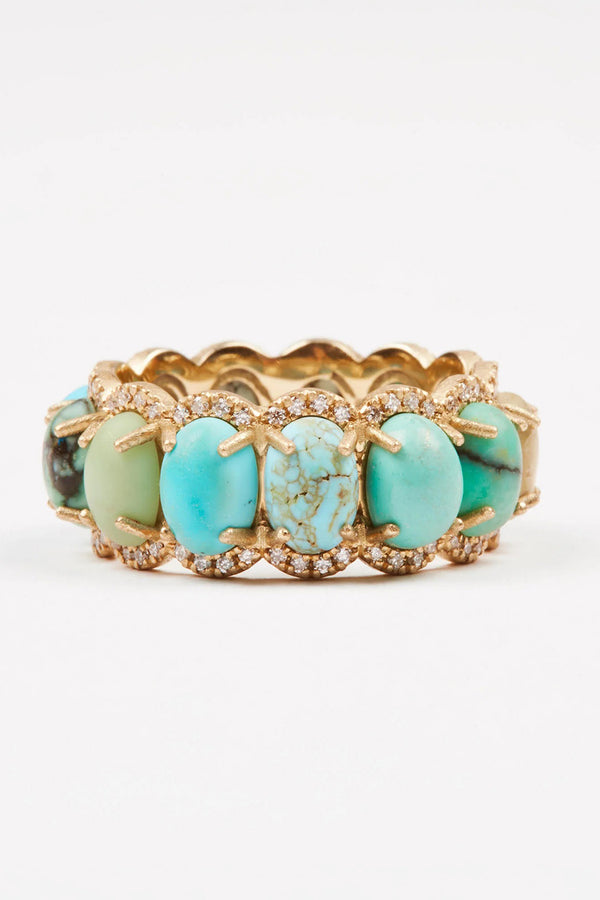 *Marisa Klass Trunkshow* TURQUOISE AND VARISCITE RING WITH DIAMONDS