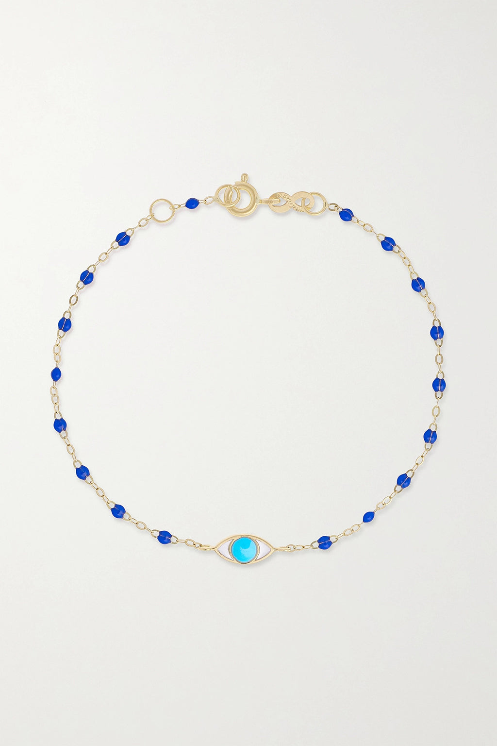 BRACELET CLASSIQUE ŒIL CLASSIQUE GIGI EN RÉSINE 18 CARATS ET OR JAUNE BLEU