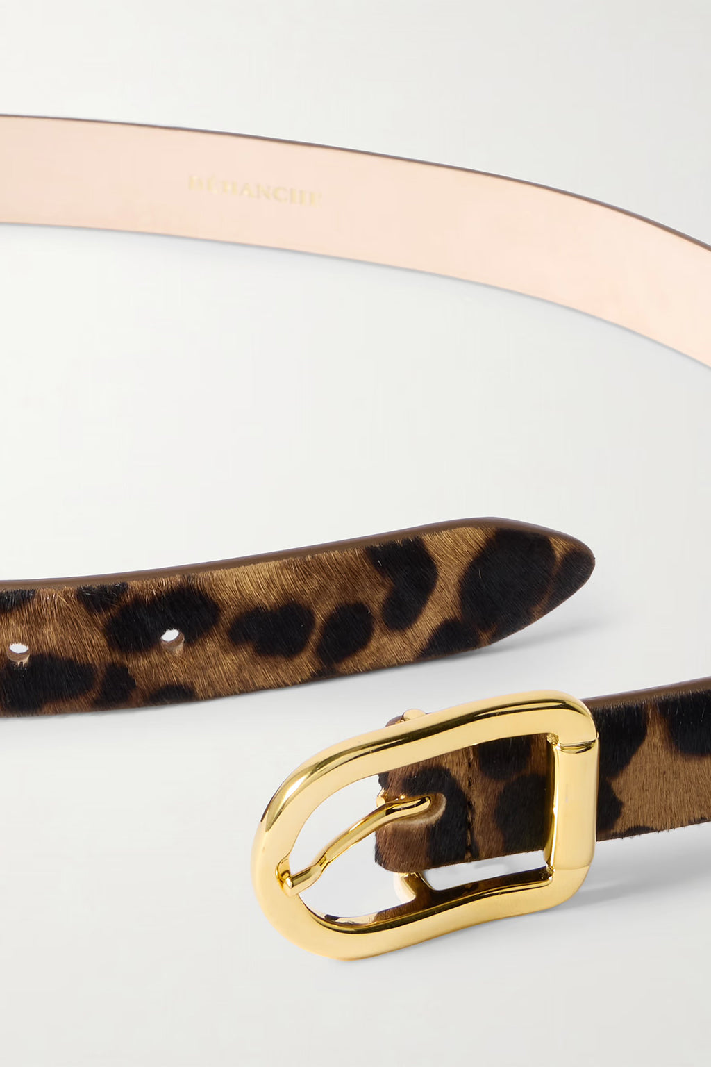 MIJA BELT IN DARK JAGUAR CALF HAIR & GOLD HARDWARE