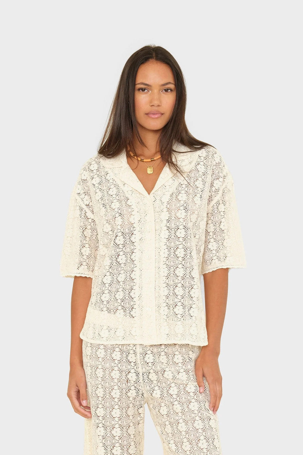 INEZ COTTON LACE SHIRT *pre-order*
