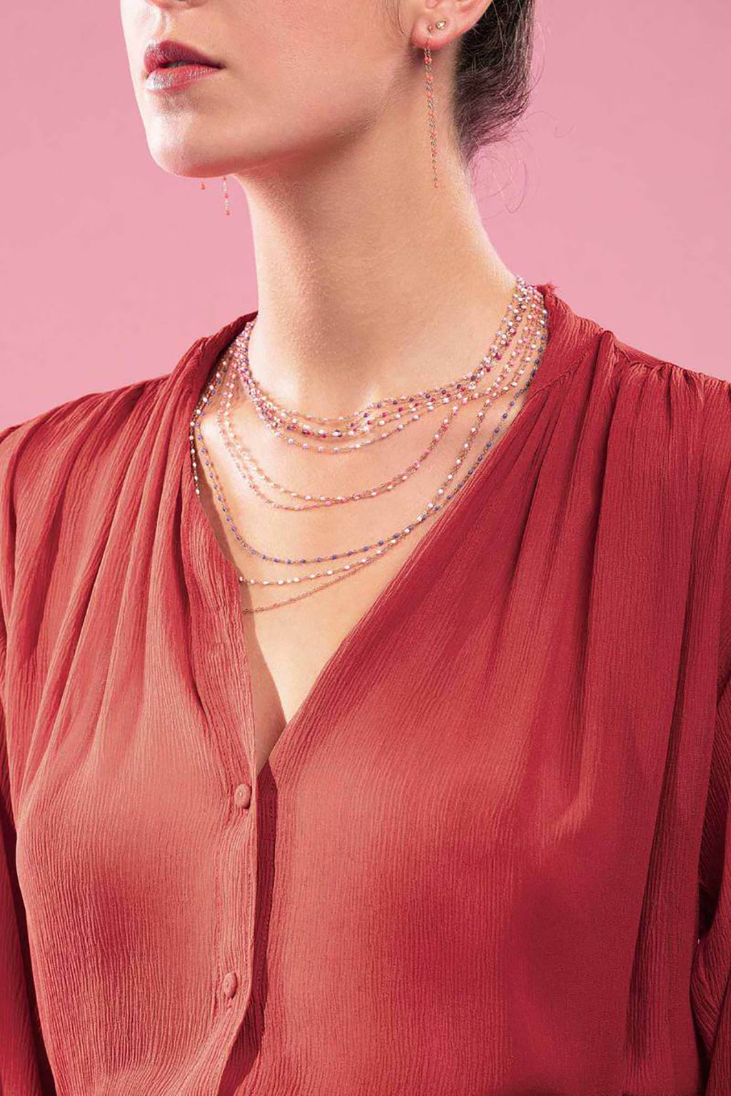 COLLIER GIGI CLASSIQUE 16" EN SAUMON